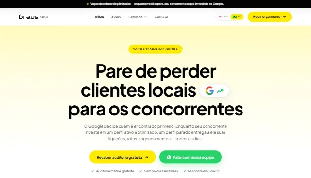 Preview de site institucional de crescimento local