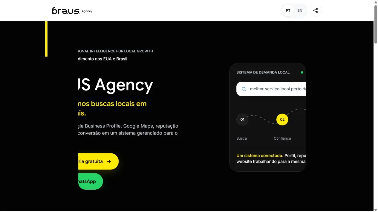 Preview de página de links e bio para redes sociais